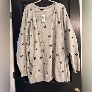 Torrid Gray and Black dog Sweatshirt